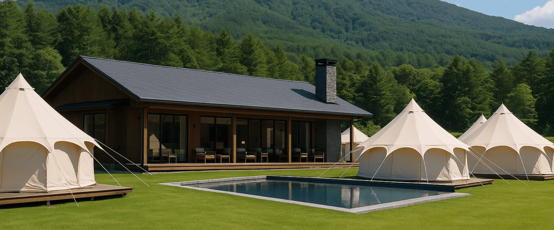 View of the glamping site